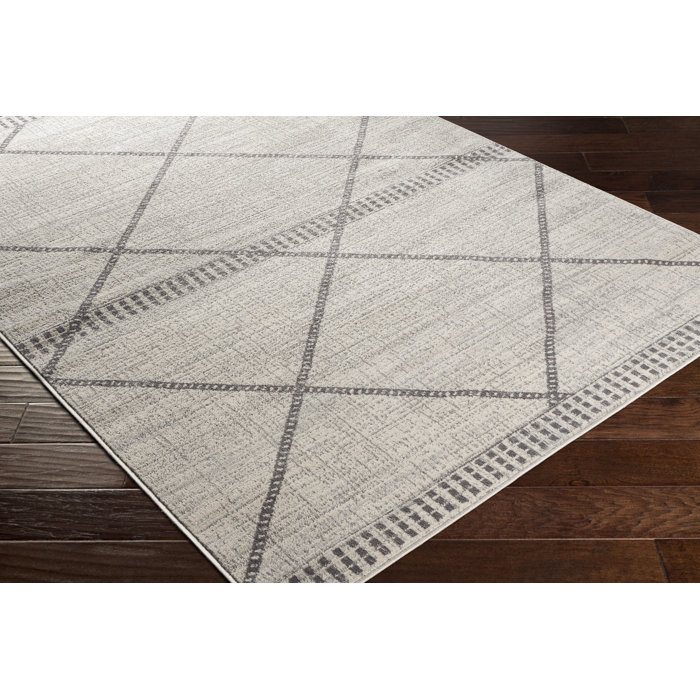 Foundry Select Tews Performance Light Gray/Cream Rug & Reviews Wayfair